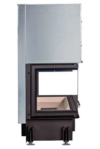 Каминная стальная топка ДЕЛЬТА 800 три стекла принтинг