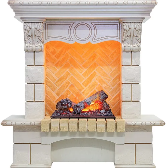 Каминокомплект Pierre Luxe угловой - Слоновая кость / Шампань (Высота 975мм) с очагом Cassette 400 NH Каминокомплект Pierre Luxe угловой - Слоновая кость / Шампань (Высота 975мм) с очагом Cassette 400 NH