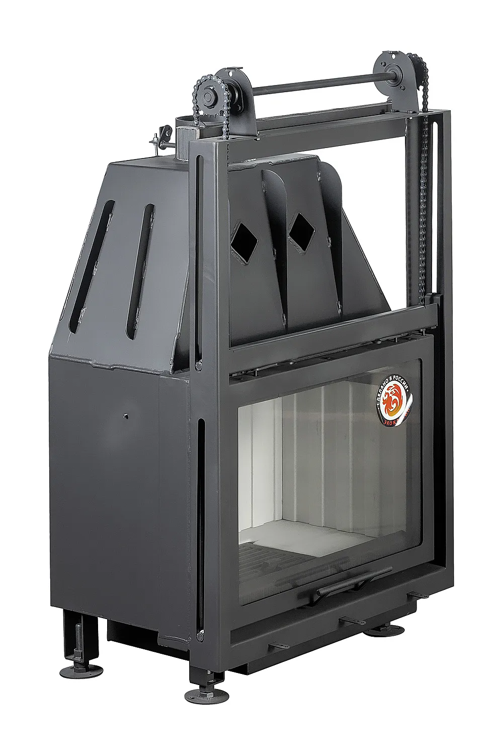 Каминная стальная топка Альфа 700 К с контргрузом