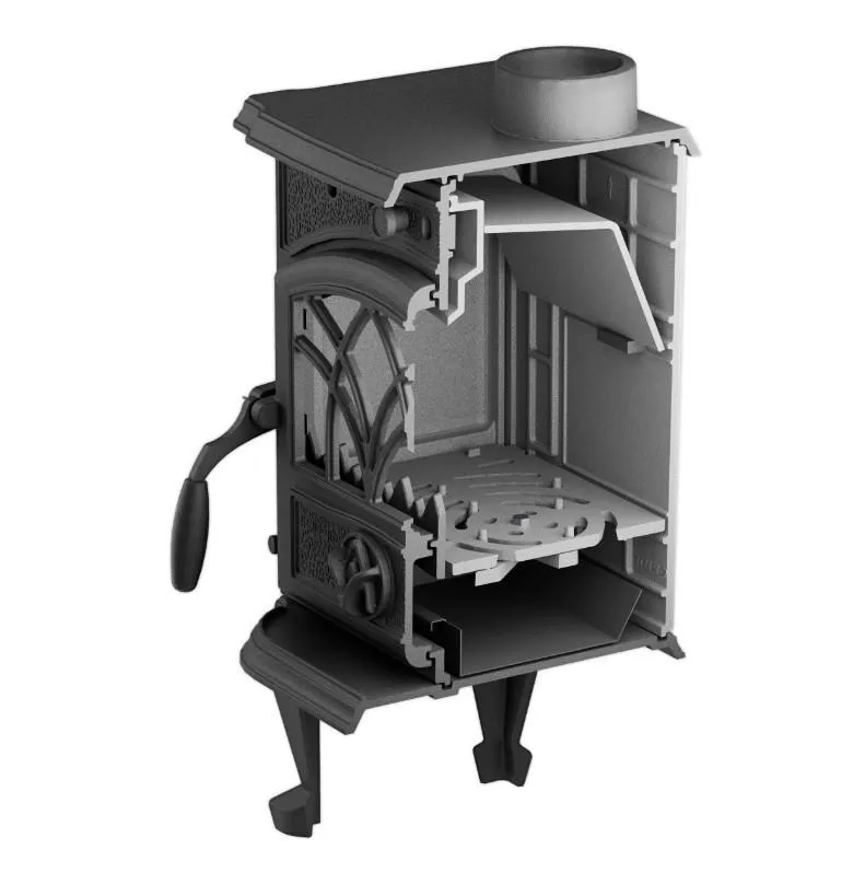 Чугунная печь-камин отопительная ПМЧ-7АС