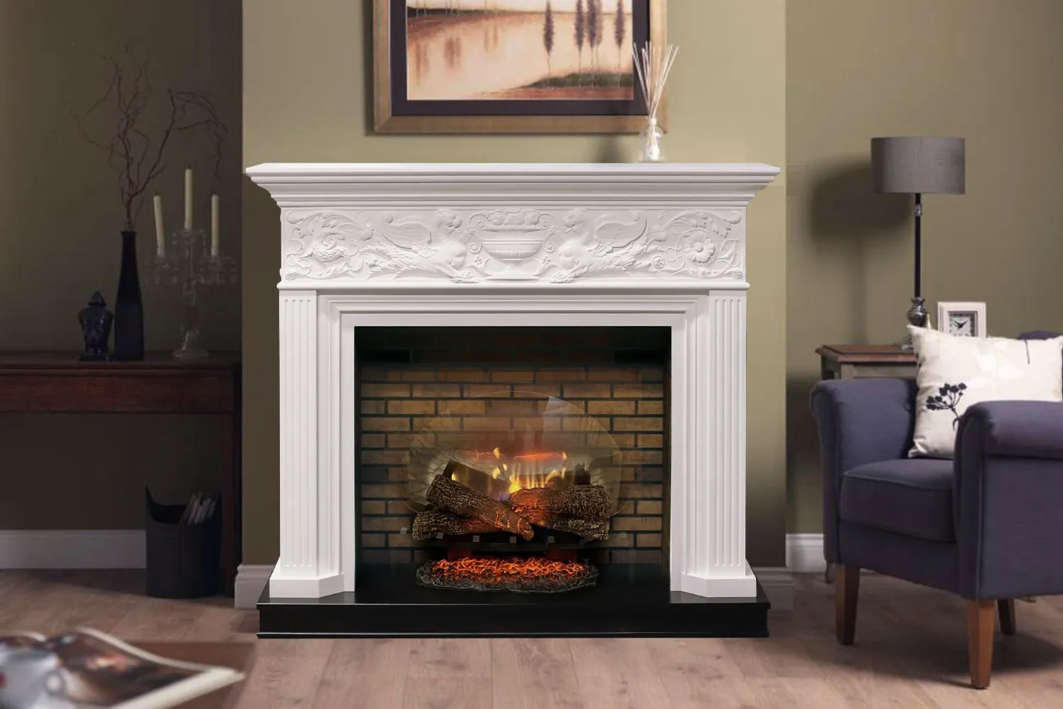 Каминокомплект Palace - Темный дуб с очагом Symphony 30'' DF3020-INT