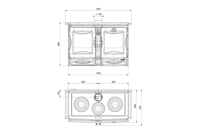 Печь-камин La Nordica ALASKA Nero antracite (черный антрацит)