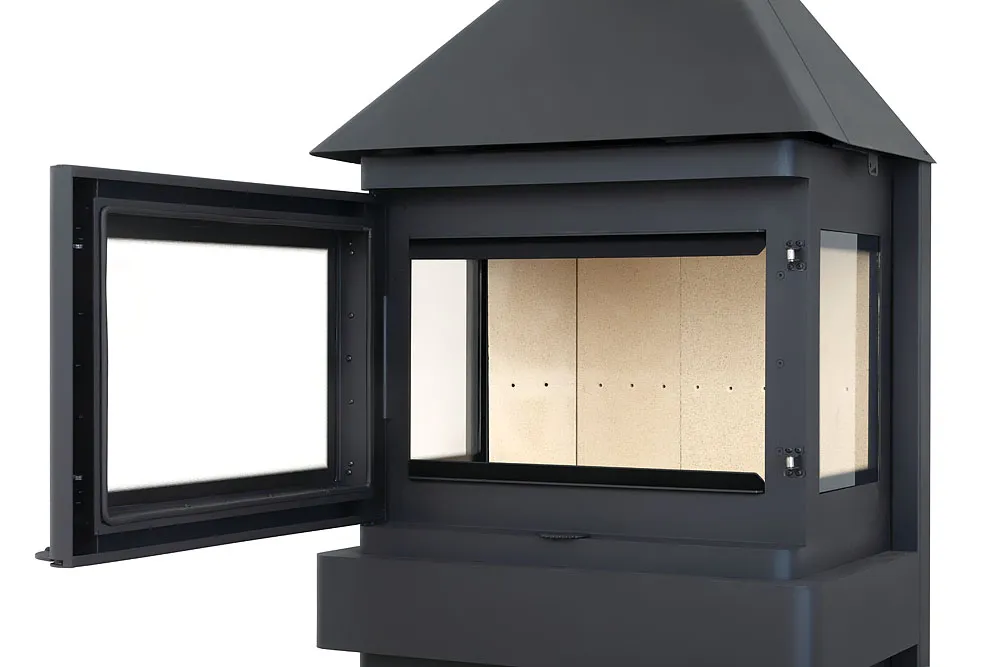 Печь-камин Прага три стекла