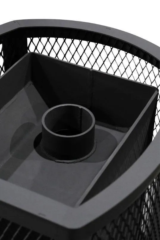 Стальная печь-камин банная "Копеечка" с ВТК (сетка высечка)