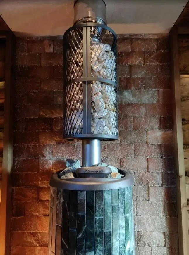 Чугунная банная печь Атмосфера L ламели «Змеевик» наборный