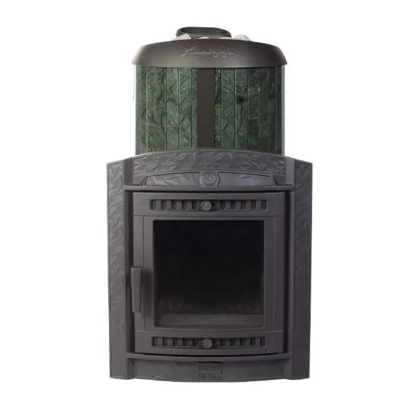 Чугунная банная печь Атмосфера XL ламели «Верде Гватемала» наборный рисунок