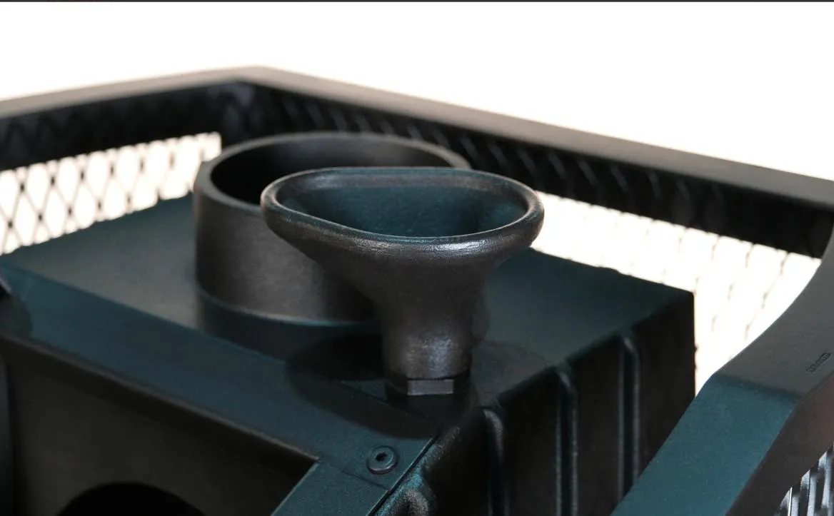 Чугунная банная печь Амур-ПРО ЗК. Панорамная дверца (сетка)