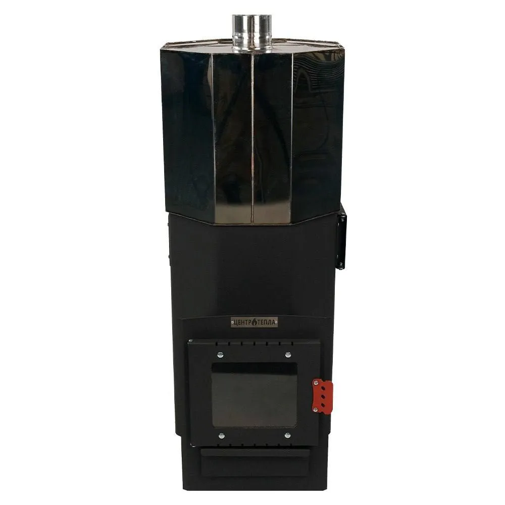 Стальная банная печь Сибирячка 24 с баком нерж 90 литров