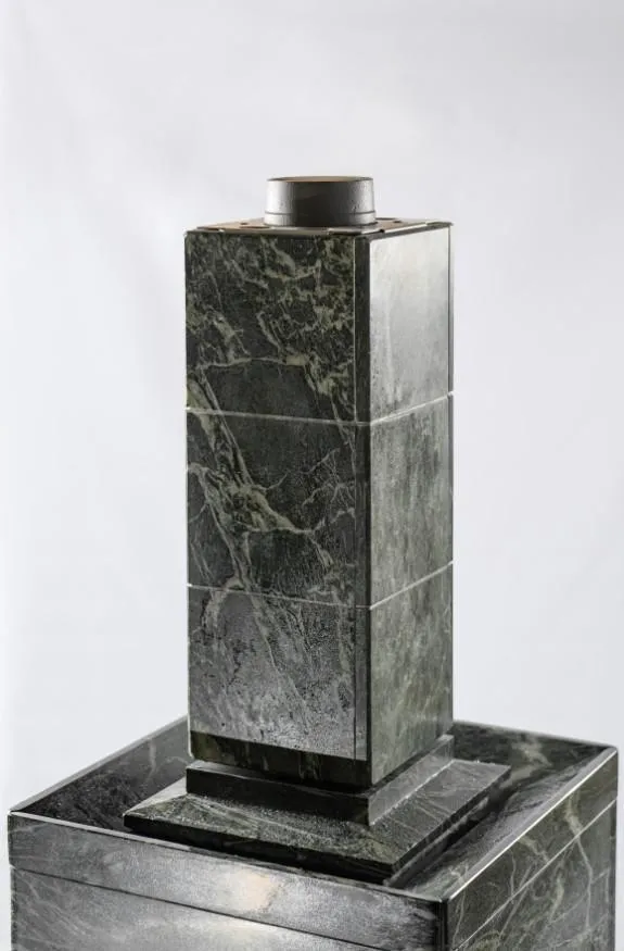 Чугунная банная печь Атмосфера XL в облицовке «Империя» Талькохлорит