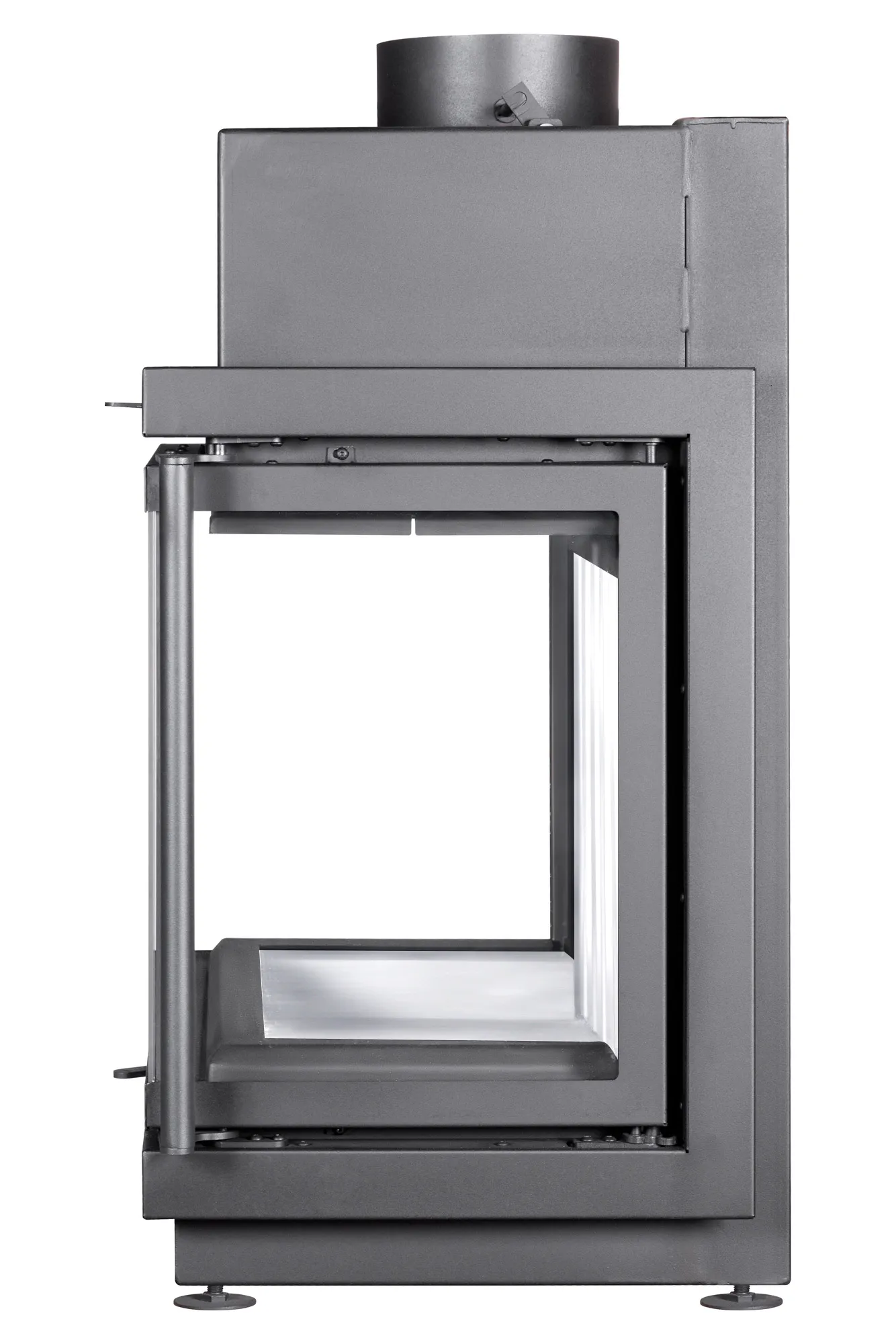 Каминная стальная топка Альфа 700 три стекла подовая