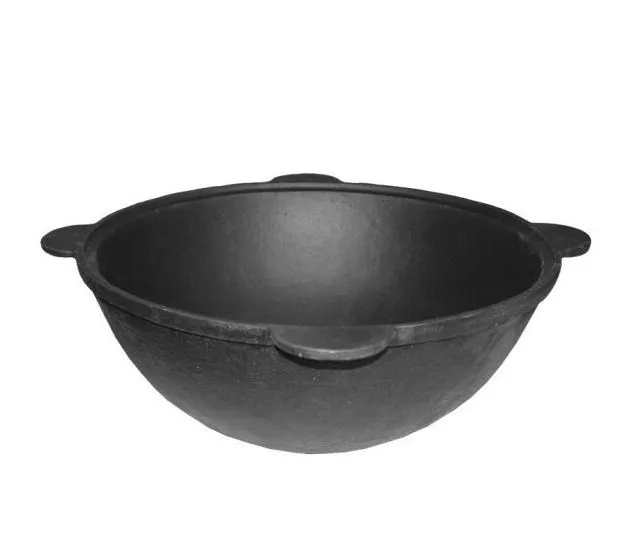 Чугунный узбекский казан 8 литров Плоское дно ф 350 мм Чугунный узбекский казан 8 литров Плоское дно ф 350 мм