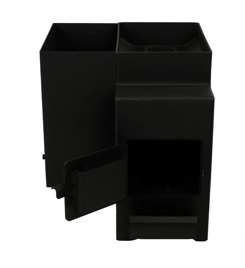 Банная печь Огонь с тоннелем и баком (лев) 18 куб.м. МД