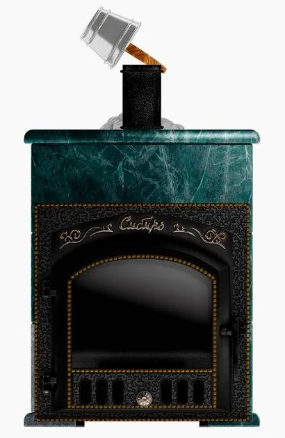 Премиальная банная печь Сибирь 25 дверка 545х545 в облицовке Оптима змеевик