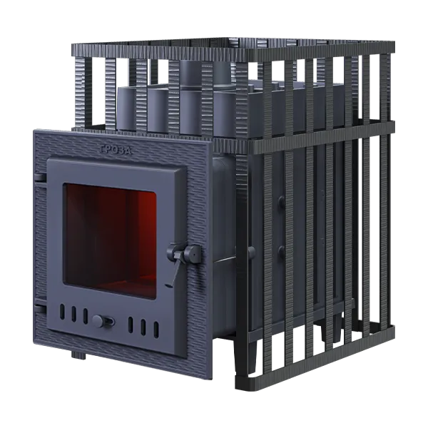 Чугунная банная печь Гроза 24 (М) в сетке