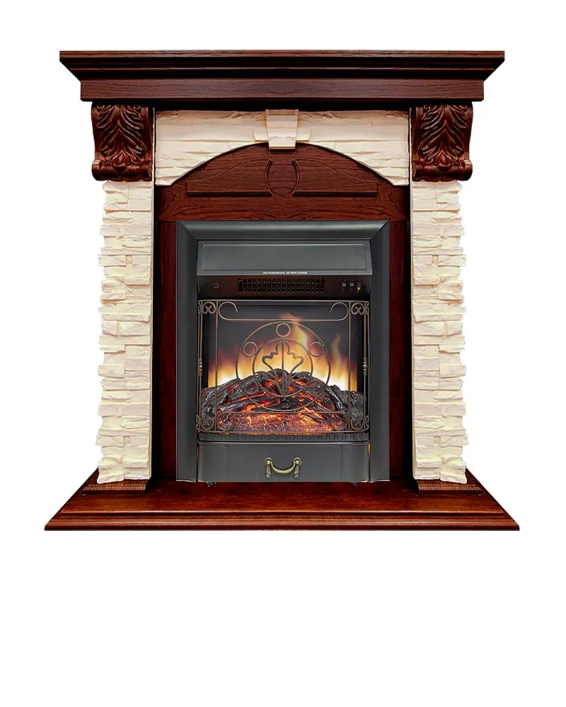 Каминокомплект Dublin (Разборный) - Орех каньон / Сланец  с очагом Majestic FX Black