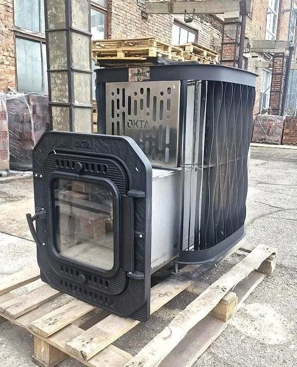 Нержавеющая банная печь ОКТА 20 ЗК сетка Премиум, нерж AISI 430 5/10 мм