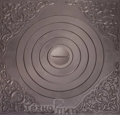 Чугунная плита под казан 07 520х520 ф400