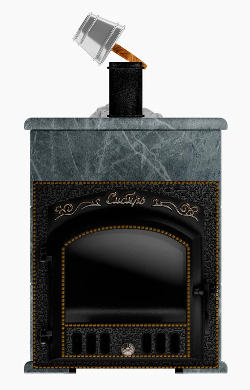 Премиальная банная печь Сибирь 40 дверка 545х545 в облицовке Оптима талькомагнезит