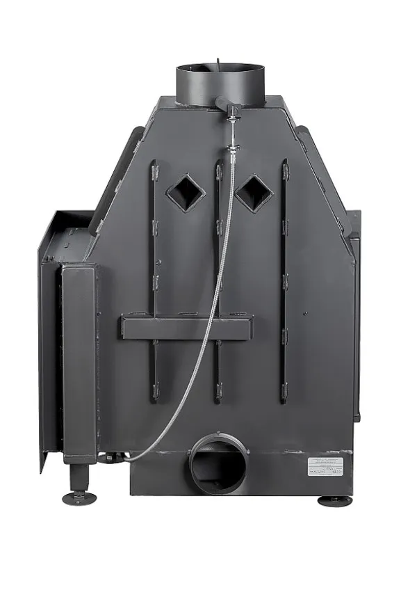 Каминная стальная топка Альфа 700 RB два стекла правая черный шамот