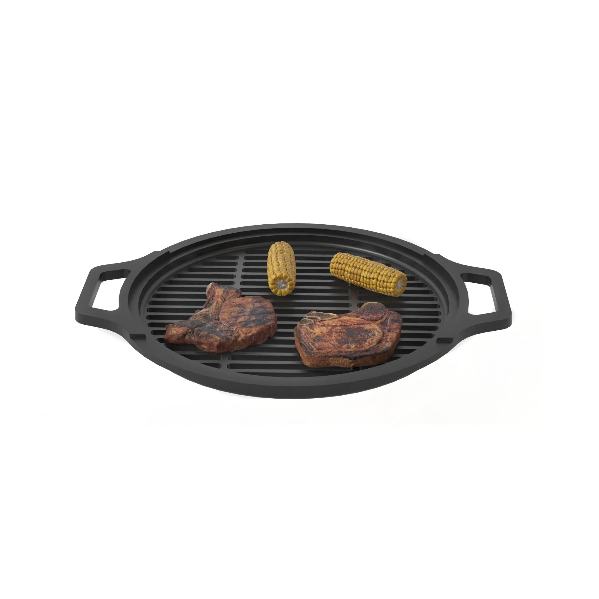 Решетка чугунная круглая СТЕЙК Ø 380мм (с ручками) Решетка чугунная круглая СТЕЙК Ø 380мм (с ручками)