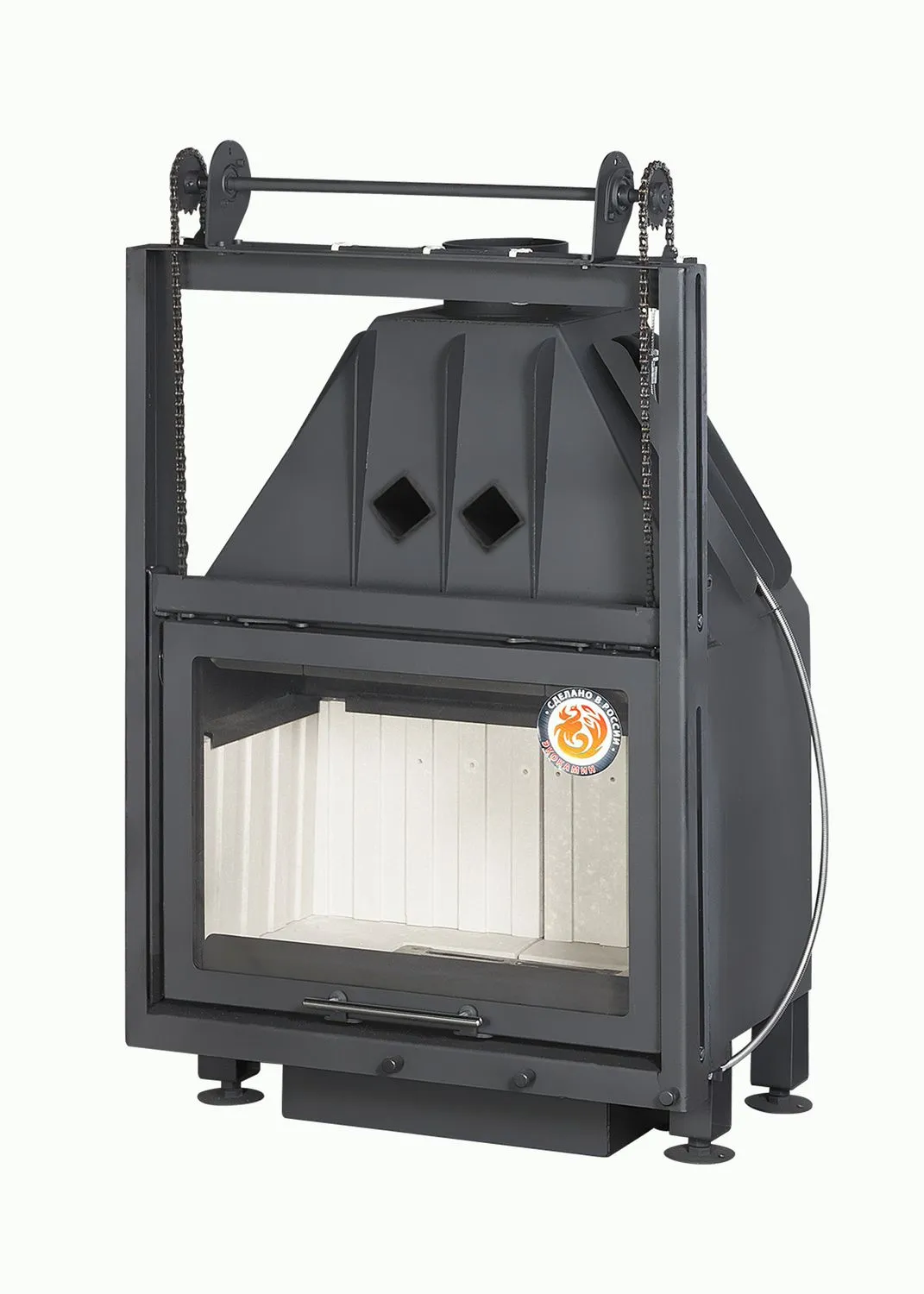 Каминная стальная топка Альфа 700 К с контргрузом