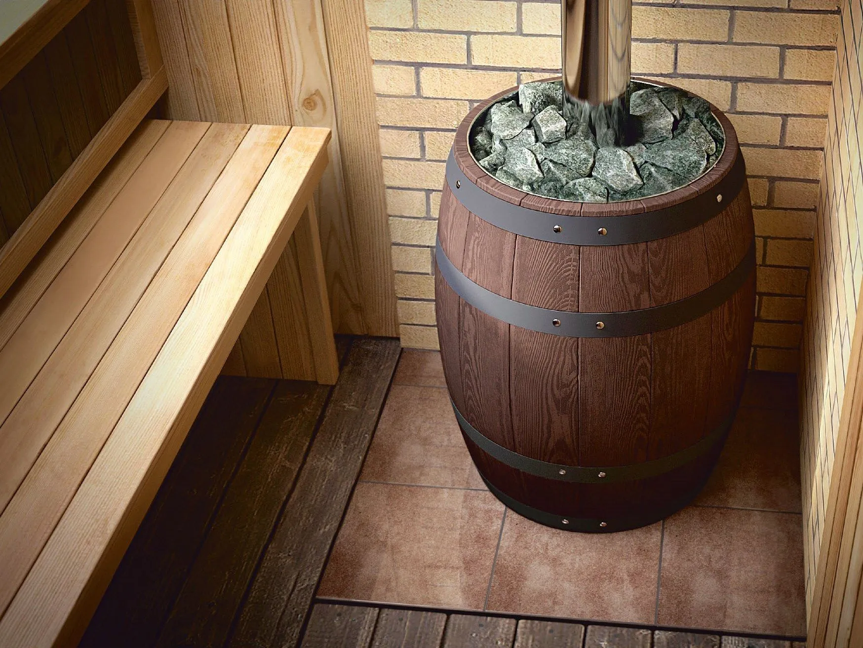 Банная печь Вариата Карбон ДА Баррель палисандр