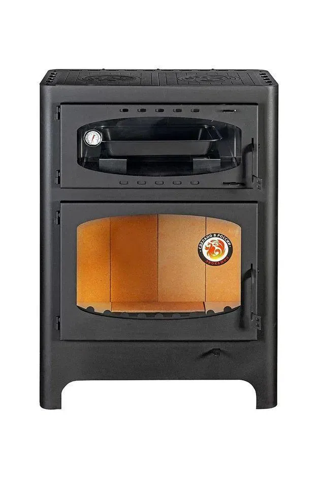 Печь-камин Бавария ЭКО с духовкой и плитой