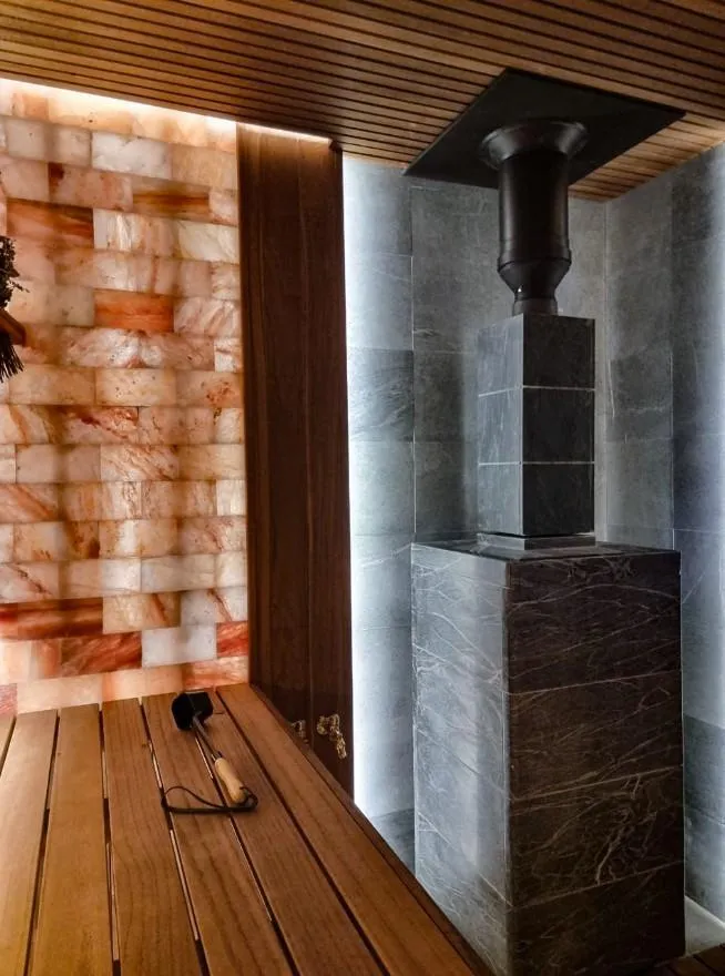 Чугунная банная печь Атмосфера XL в облицовке «Империя» Талькохлорит