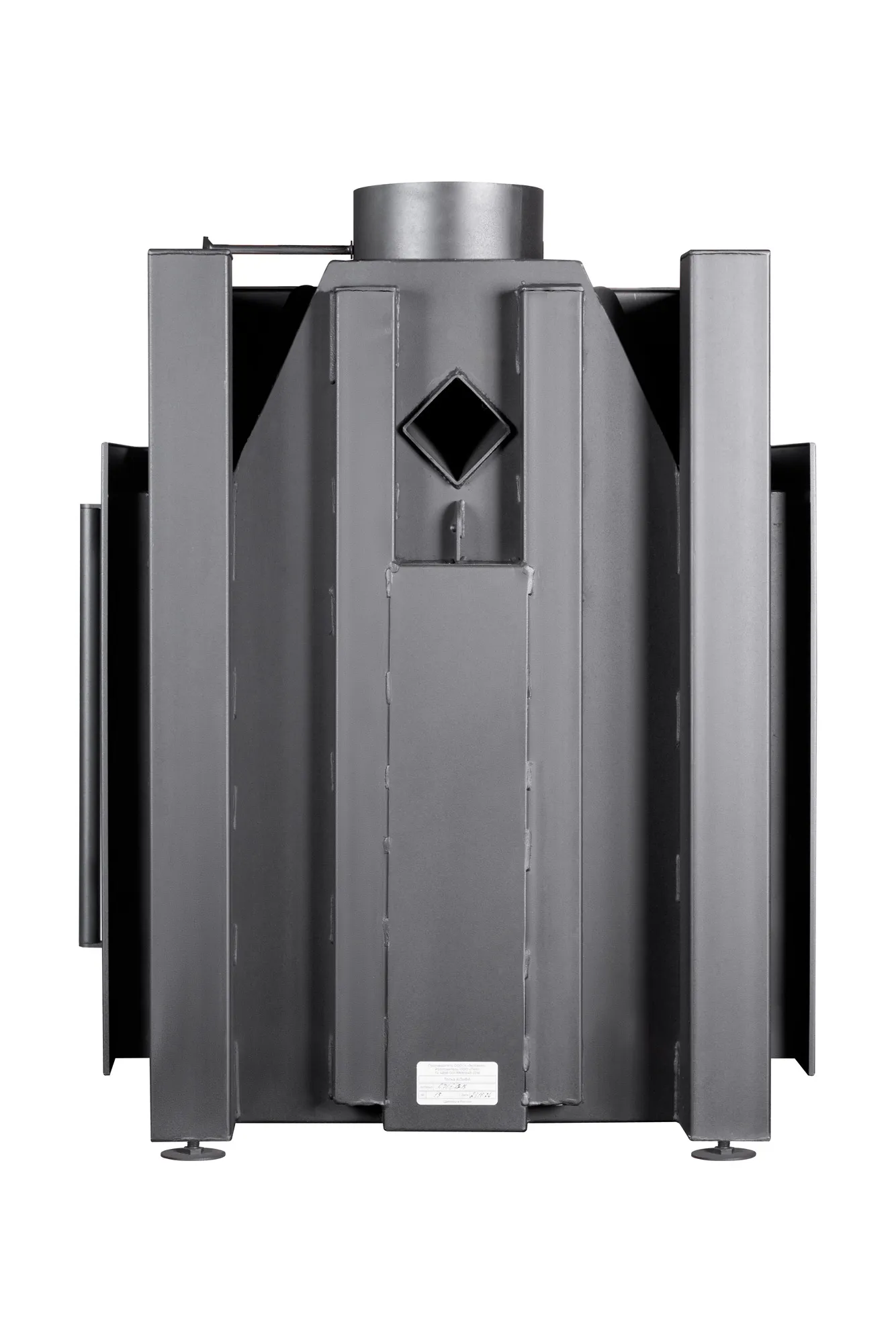 Каминная стальная топка Альфа 700 три стекла подовая