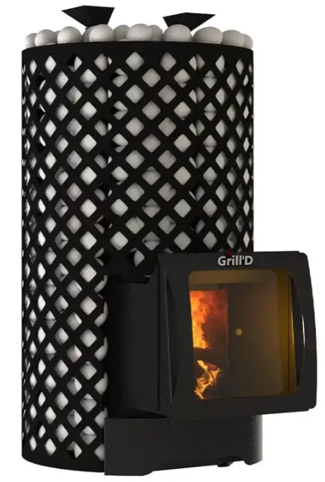 Стальная банная печь Violet World Romb Short Window Max Pro