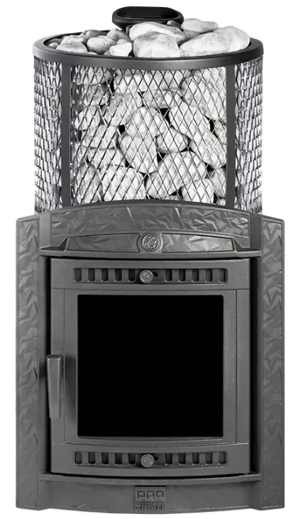 Чугунная банная печь Атмосфера XL сетка нержавейка