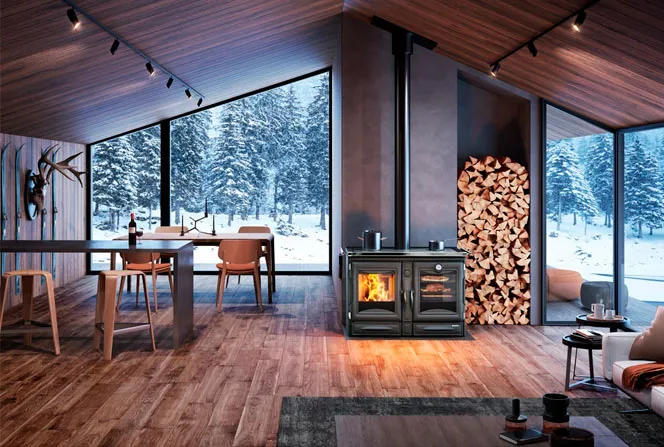 Печь-камин La Nordica ALASKA Nero antracite (черный антрацит)