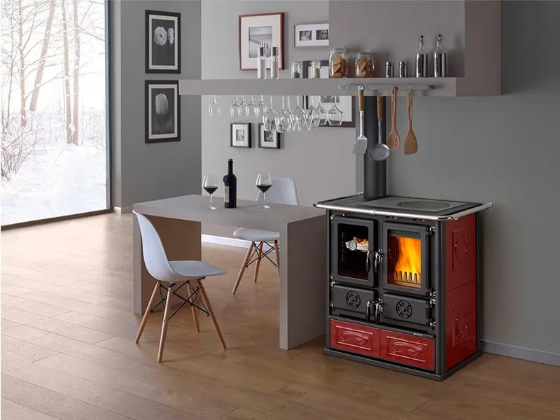 Печь-камин La Nordica ROSETTA SINISTRA 16 CERAMICA LIBERTY BORDEAUX (бордовый)