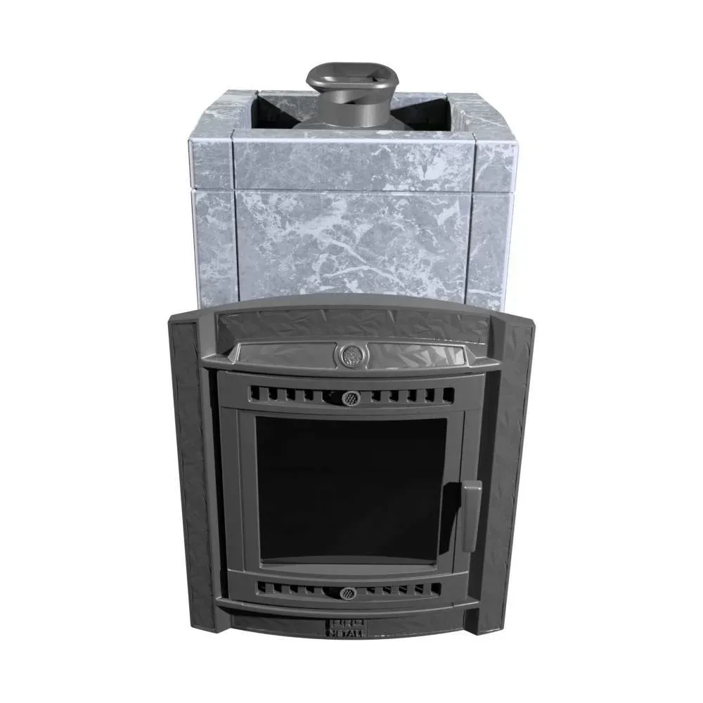 Чугунная банная печь Атмосфера L в облицовке «Талькохлорит»