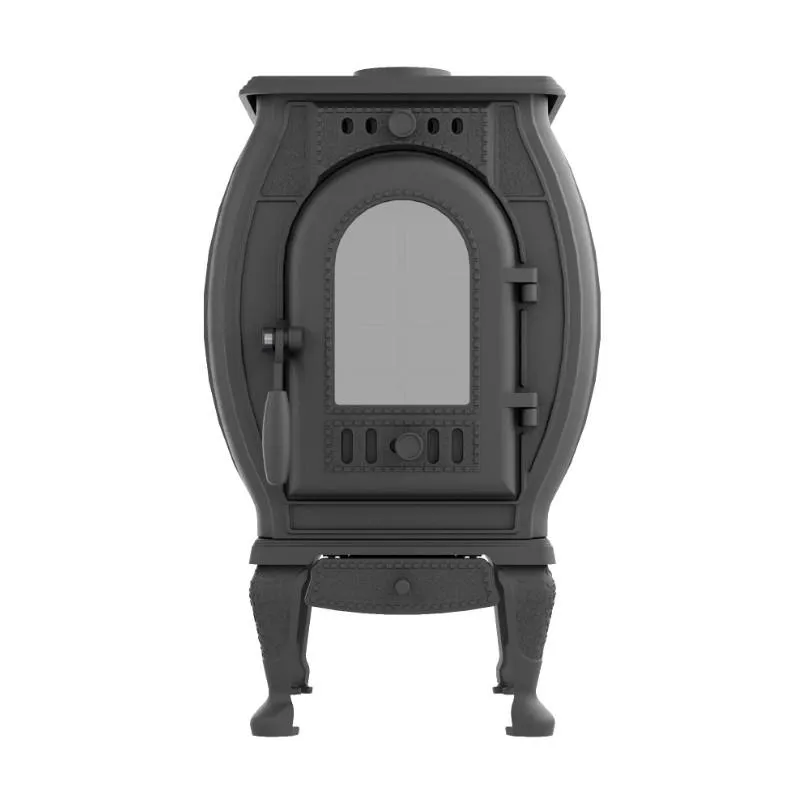 Чугунная печь-камин отопительная ПМЧ-8С, с патиной