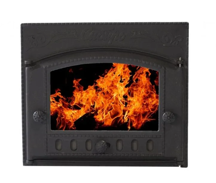 Чугунная каминная дверца Сибирь 430х380