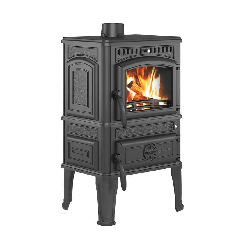 Чугунная печь-камин Везувий LV-12 Антрацит Чугунная печь-камин Везувий LV-12 Антрацит