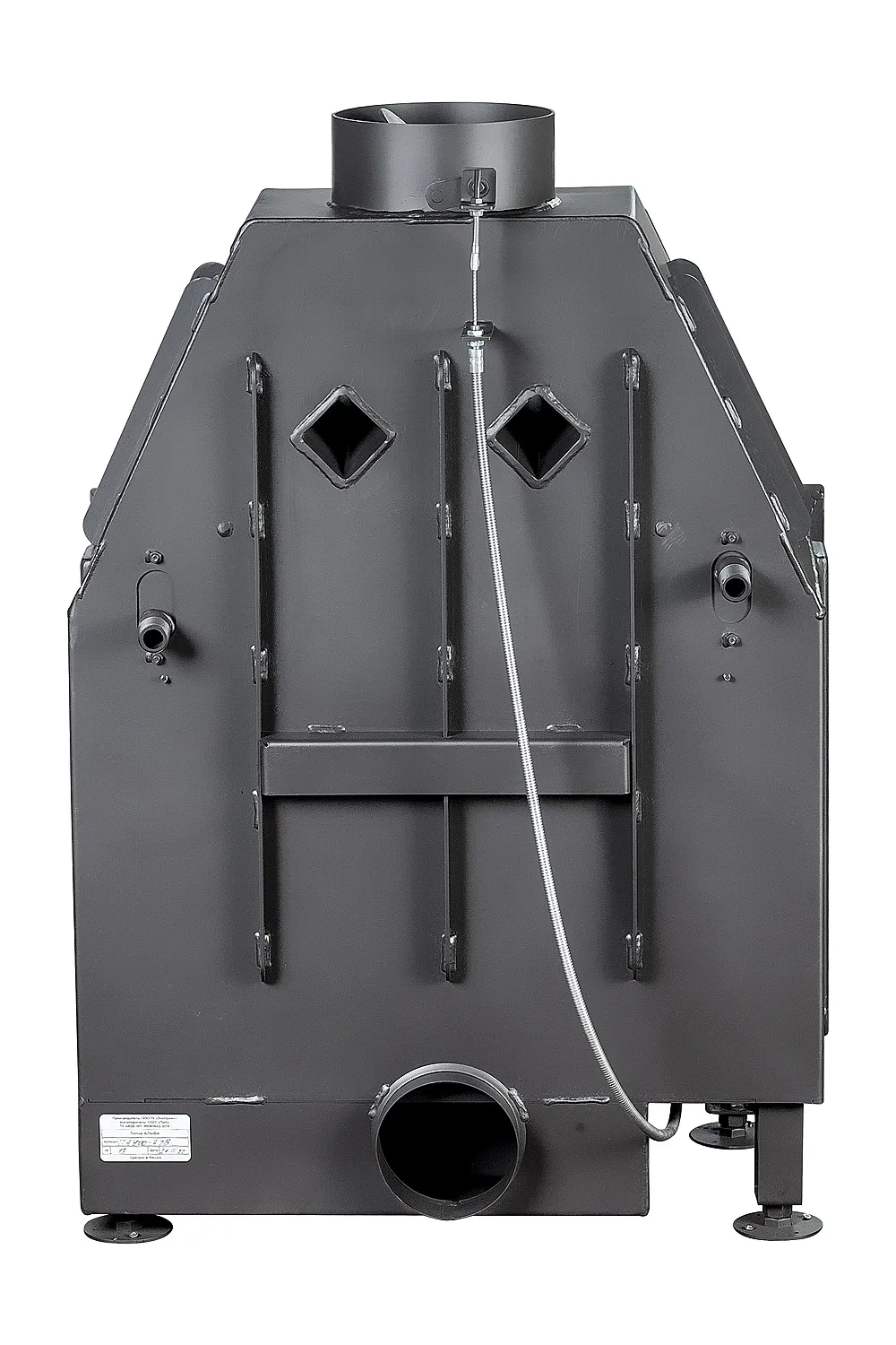 Каминная стальная топка Альфа 700-150 B черный шамот