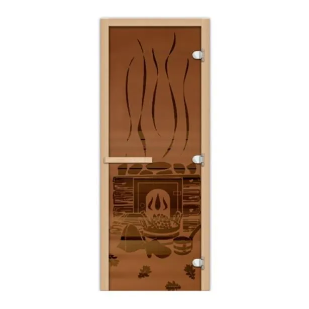 Стеклянная дверь для бани и сауны 1900х700 Банька мат