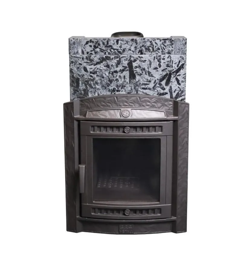 Чугунная банная печь Атмосфера XL в облицовке "Пироксенит Элит"