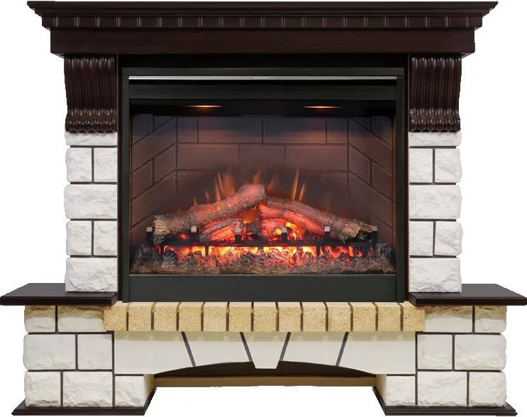 Каминокомплект Pierre Luxe - Венге / Белый с очагом Symphony 26'' DF2608-INT