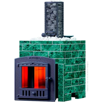 Чугунная банная печь Искандер 25 (П2) Pro Оптима 680/40 Змеевик