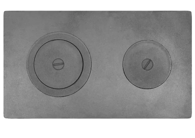 П2-3А Чугунная плита цельная с двумя отверстиями для конфорок 710х410х20