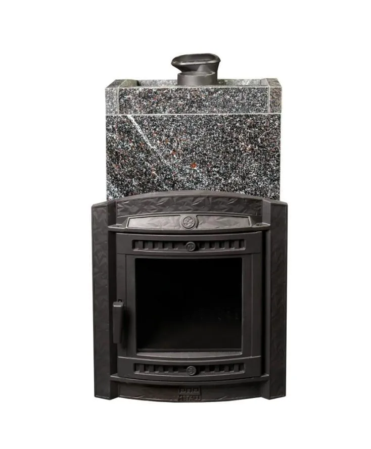 Чугунная банная печь Атмосфера XL в облицовке «Амфиболит»