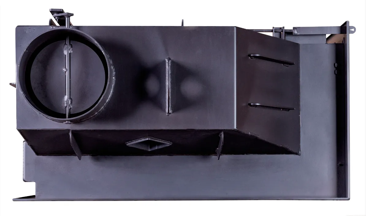 Каминная стальная топка Альфа 800 RB два стекла правая черный шамот