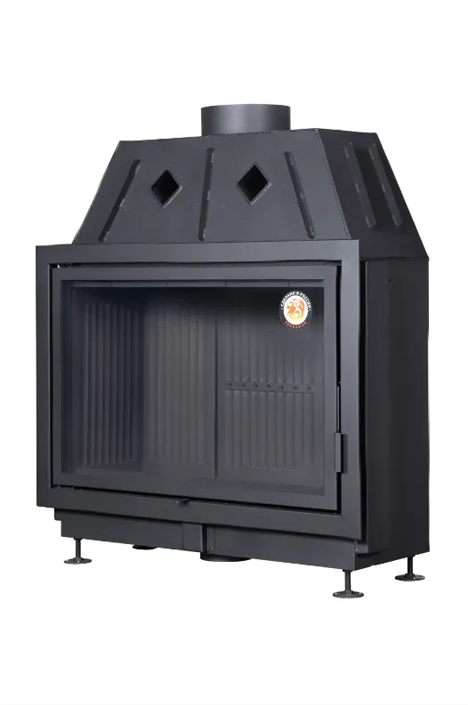 Каминная стальная топка Альфа 1000 B подовая черный шамот