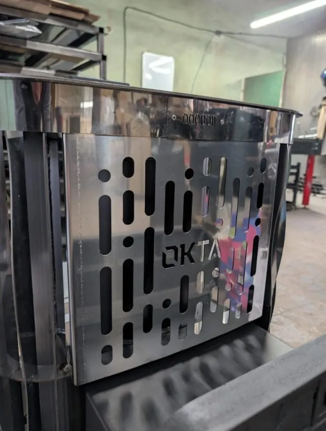 Нержавеющая банная печь ОКТА 20 ЗК сетка Премиум, нерж AISI 310S 5/10 мм