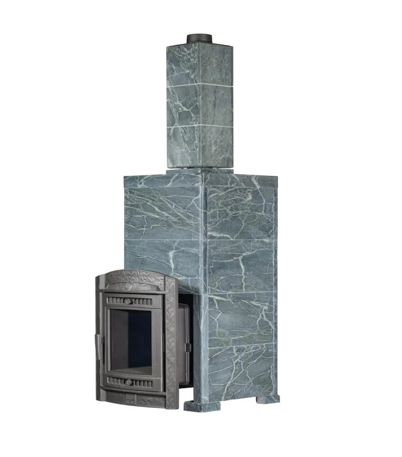 Чугунная банная печь Атмосфера XL в облицовке «Империя» Талькохлорит