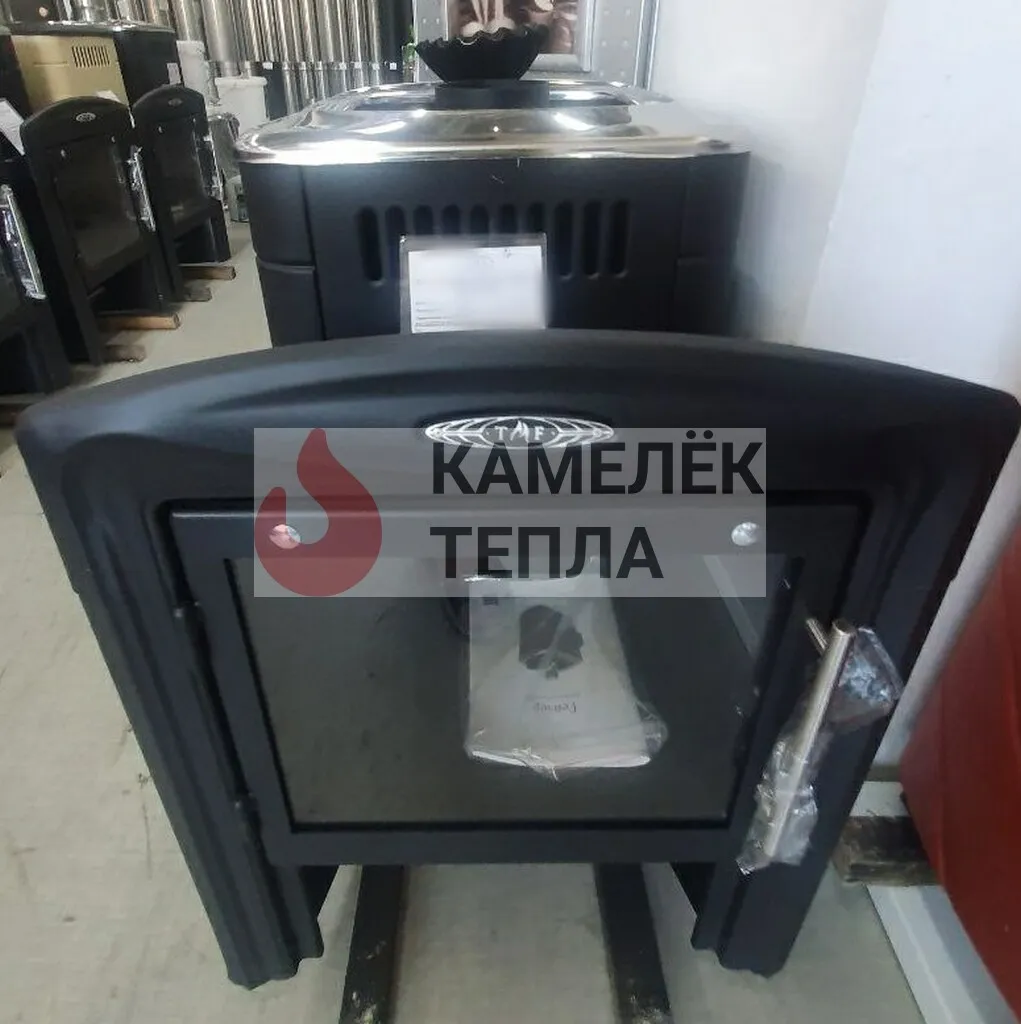 Банная печь Гейзер Мини 2016 Inox Витра ЗК антрацит