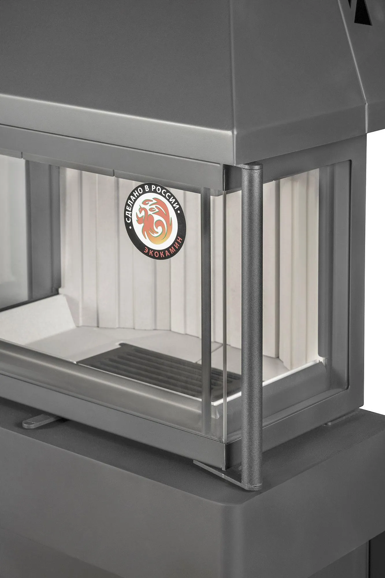 Печь-камин Панорама три стекла графит